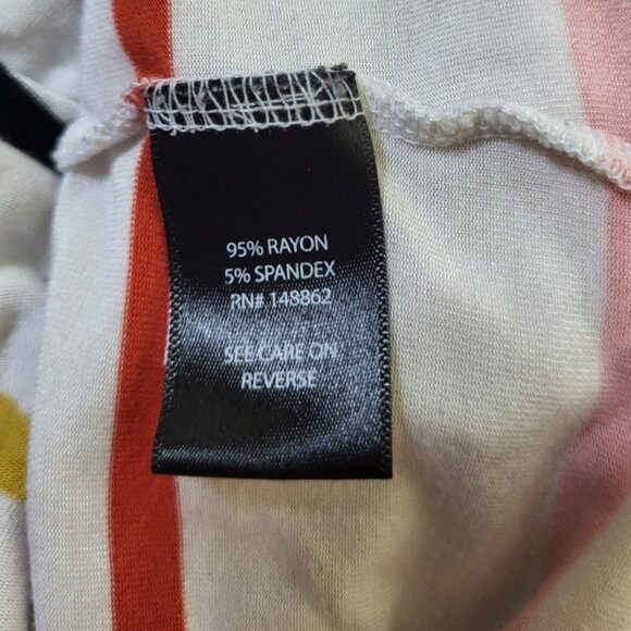 Torrid White with Coloured Stripes Blouse - Picture 6 of 8